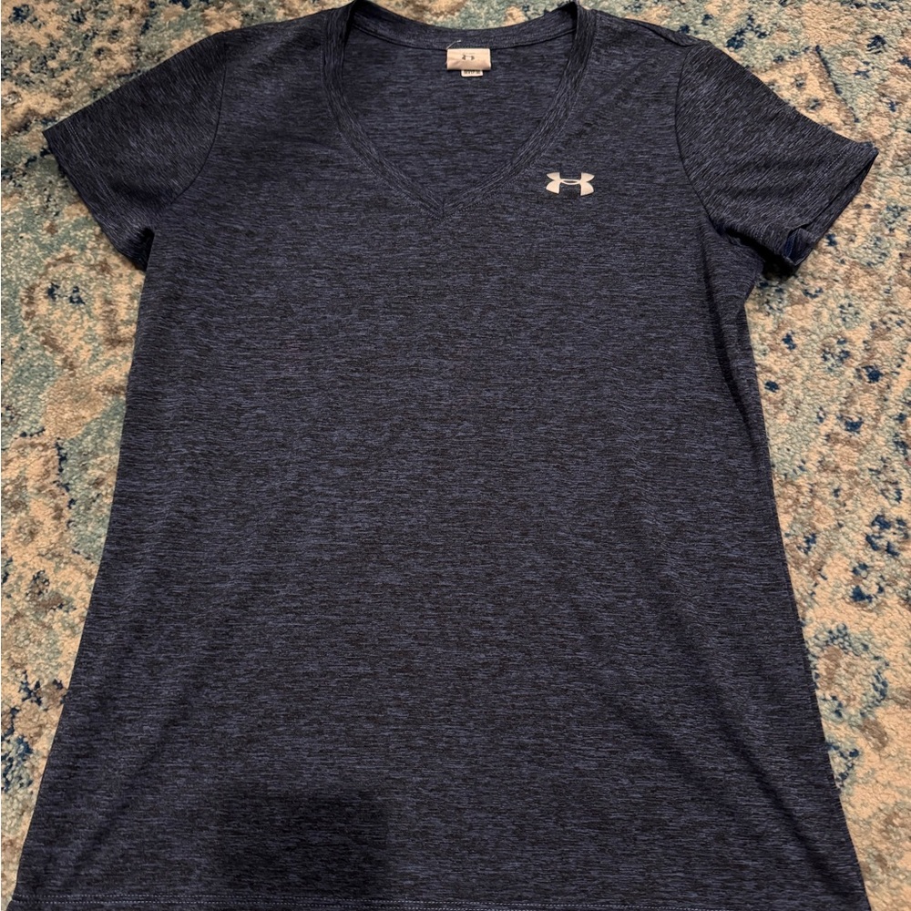 Under Armour Women's Heathered Navy V-Neck Tee
